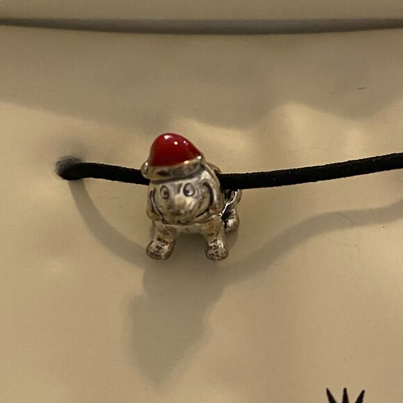 Retired Pandora Sterling Silver Red Enamel Christmas Puppy Dog Charm - Picture 9 of 13